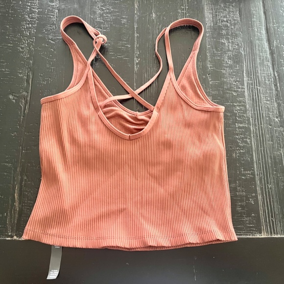Vuori Rib Crop Top in Terracotta Small - Picture 4 of 4